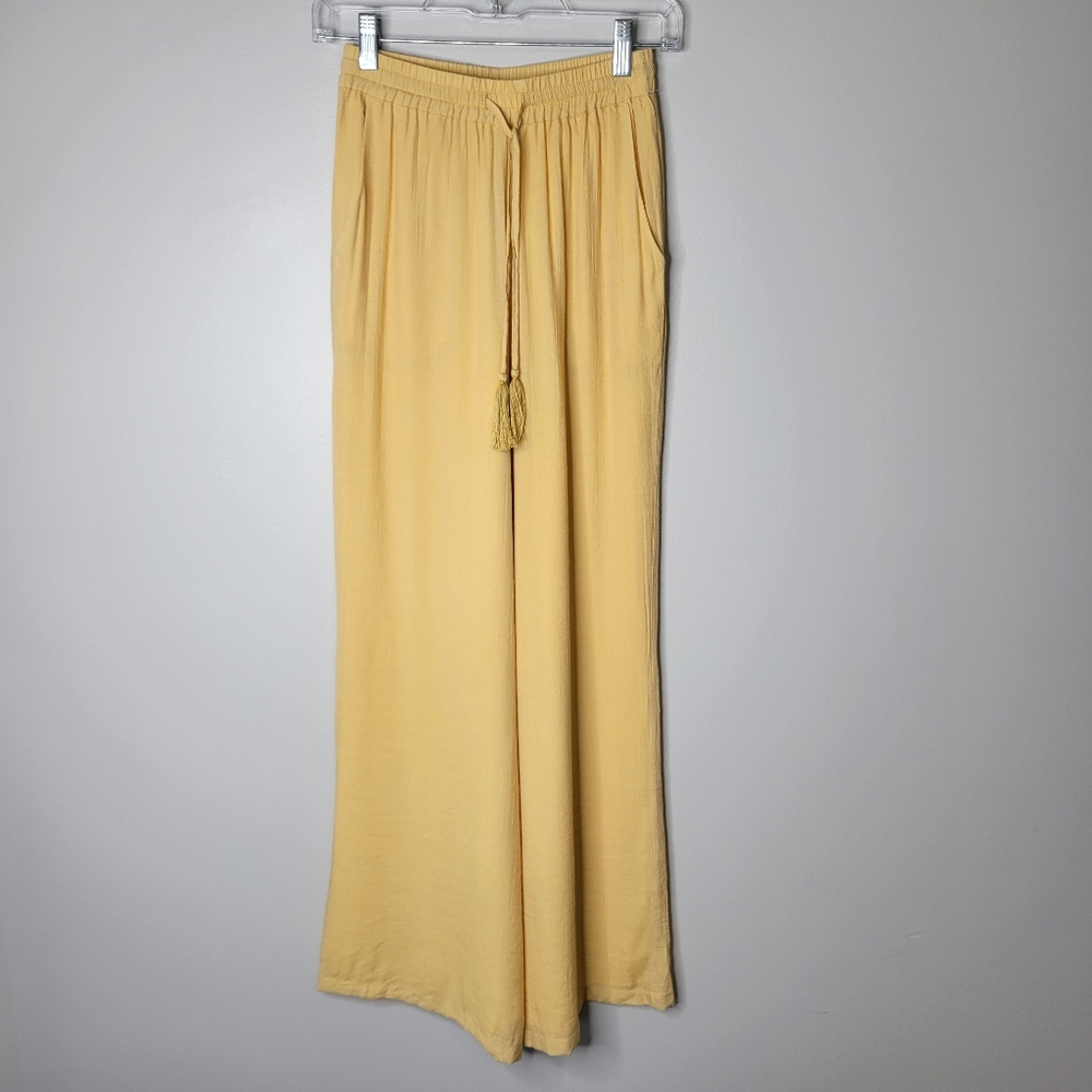 Monday Swimwear Yellow Wide-Leg Beach Pants Coverup